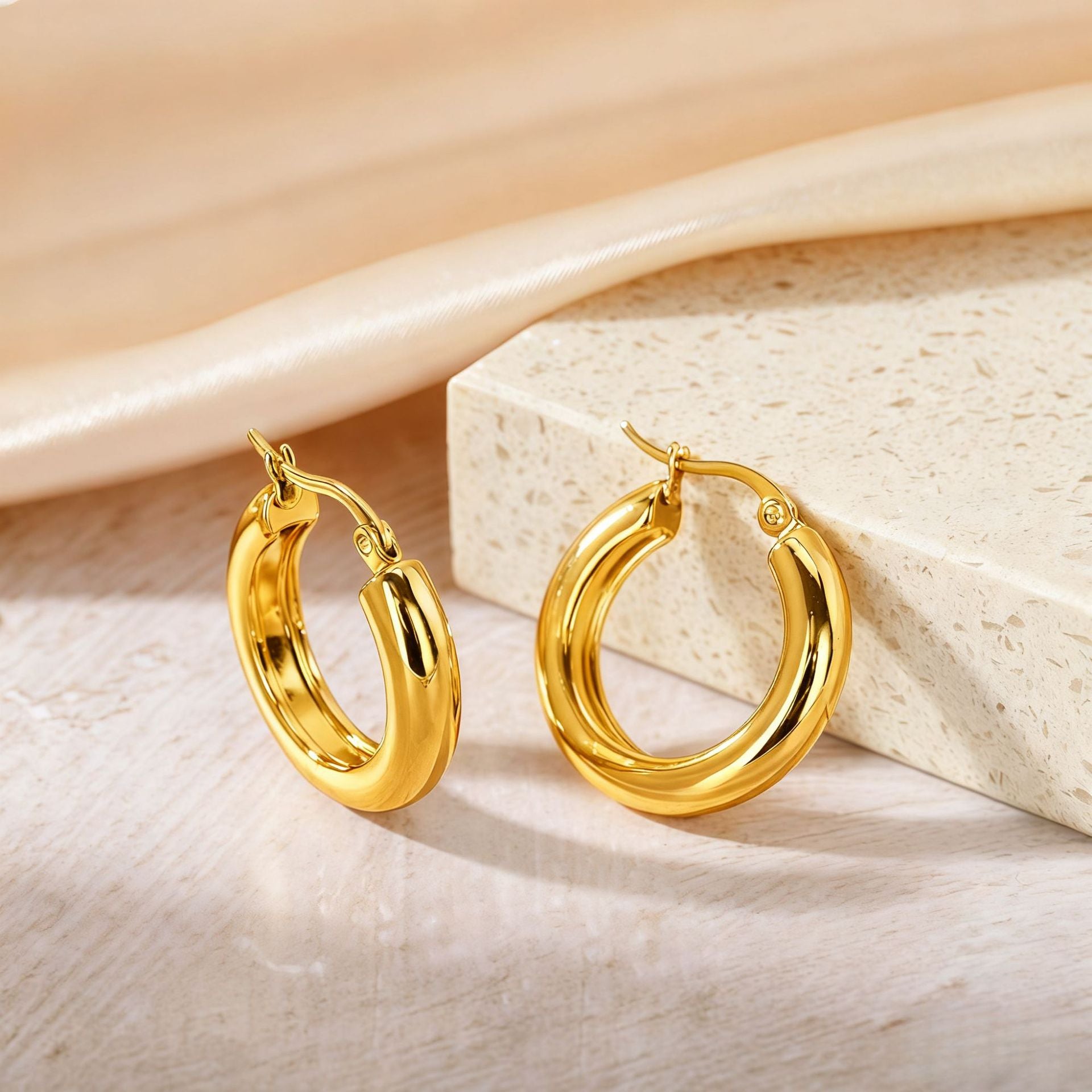 Wholesale Classic Hoop Versatile Non-Fading Titanium Steel Earrings