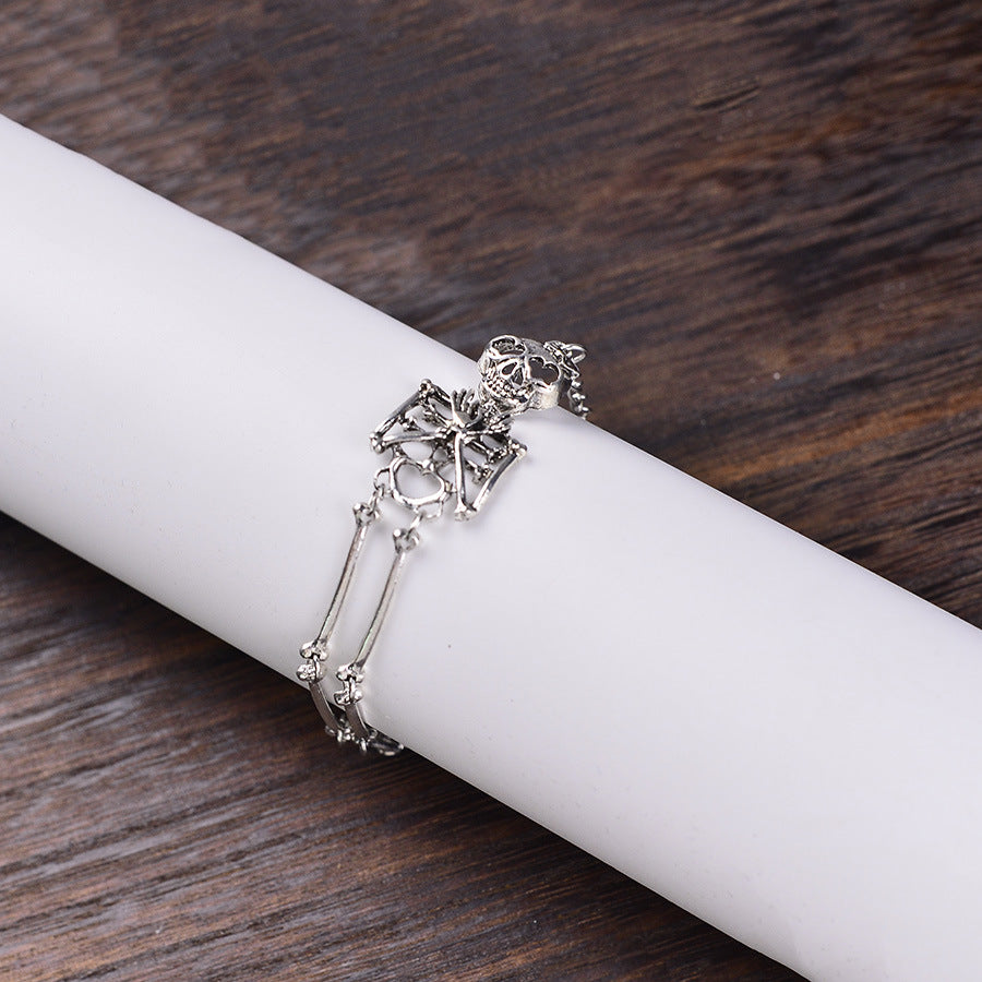 Wholesale Halloween Gothic exaggerated skull bracelet