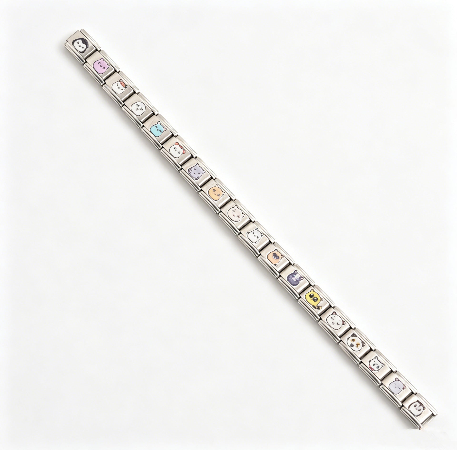Wholesale Stainless Steel DIY Beaded Charm Bracelet,  Chic Geometric Cartoon Pattern,  Jewelry Accessory for Resale
