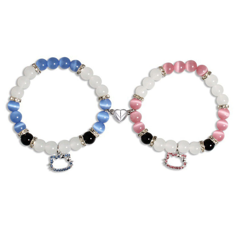 Wholesale Spider Pendant Natural Cat's Eye Crystal Bracelet ACC-BT-Duoy006