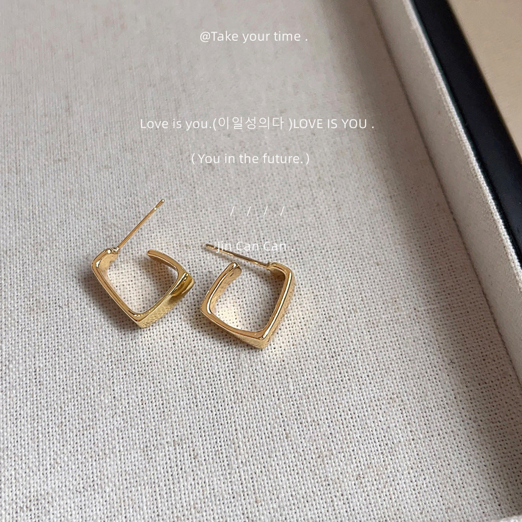 Wholesale Electroplating 14K Simple Geometric Earrings
