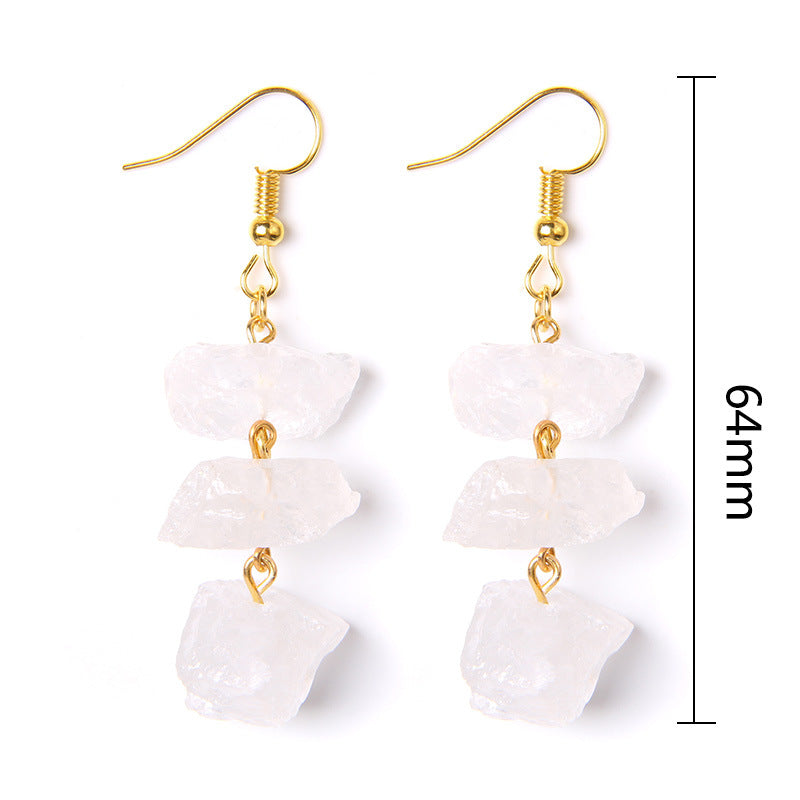 Wholesale Natural Stone Raw Stone Crushed Stone Earrings ACC-ES-GEB001