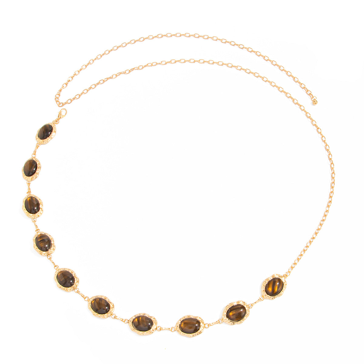 Wholesale vintage gradient resin cat-eye gemstone waist chain