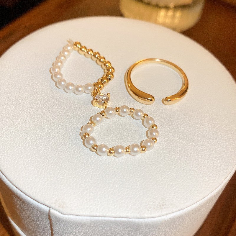 Wholesale Plated Fresh Water Pearl Zircon Butterfly Ring