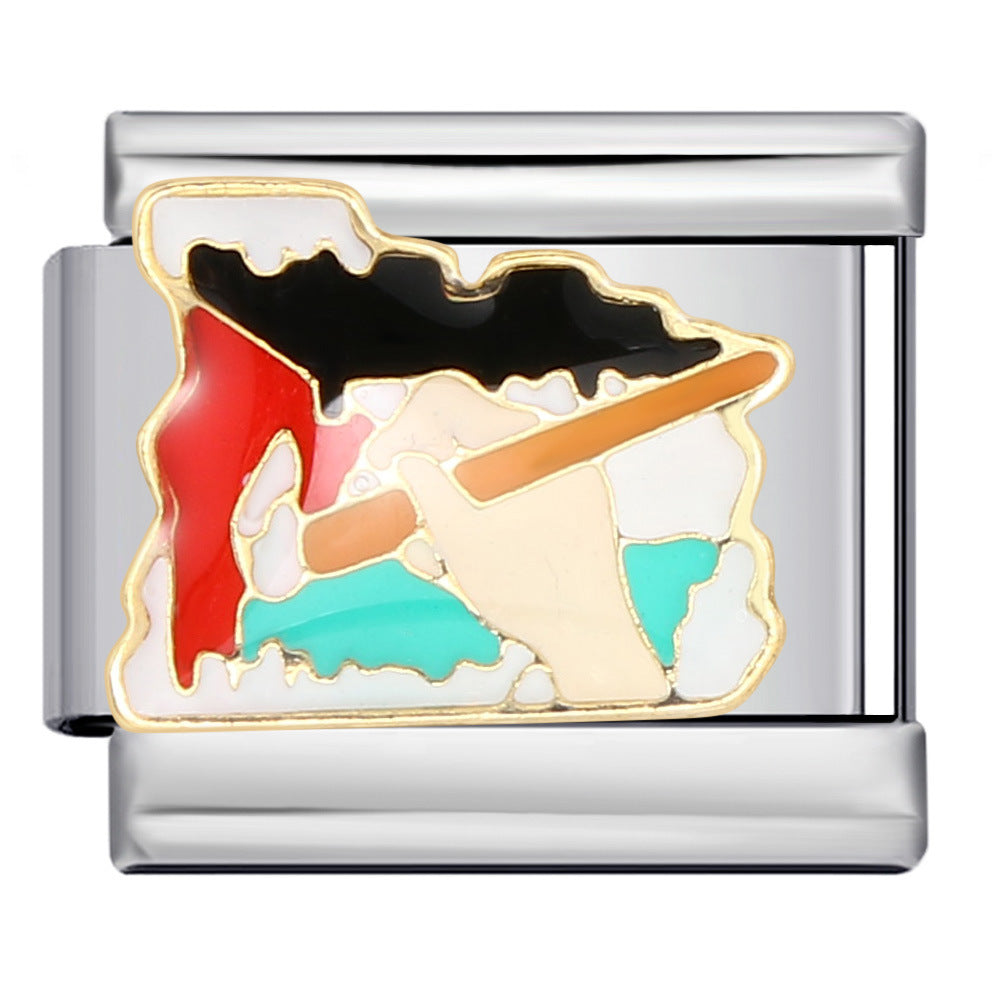 Wholesale Italian Charm Bracelet 9mm DIY Splicing Removable Peace Series Stainless Steel Composable Bracelet