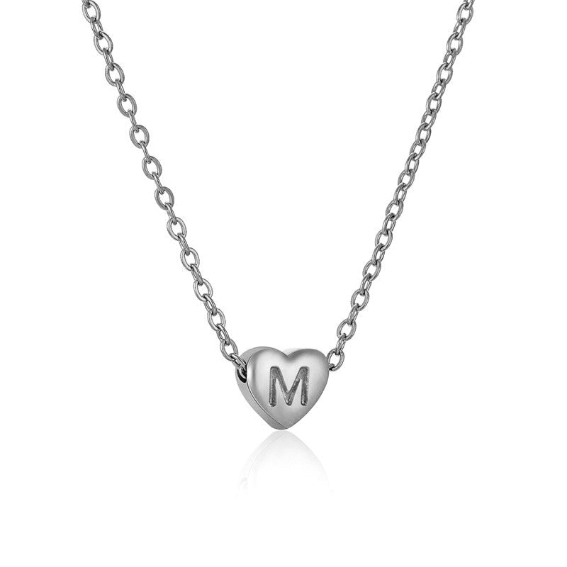 Wholesale titanium steel love letter necklace