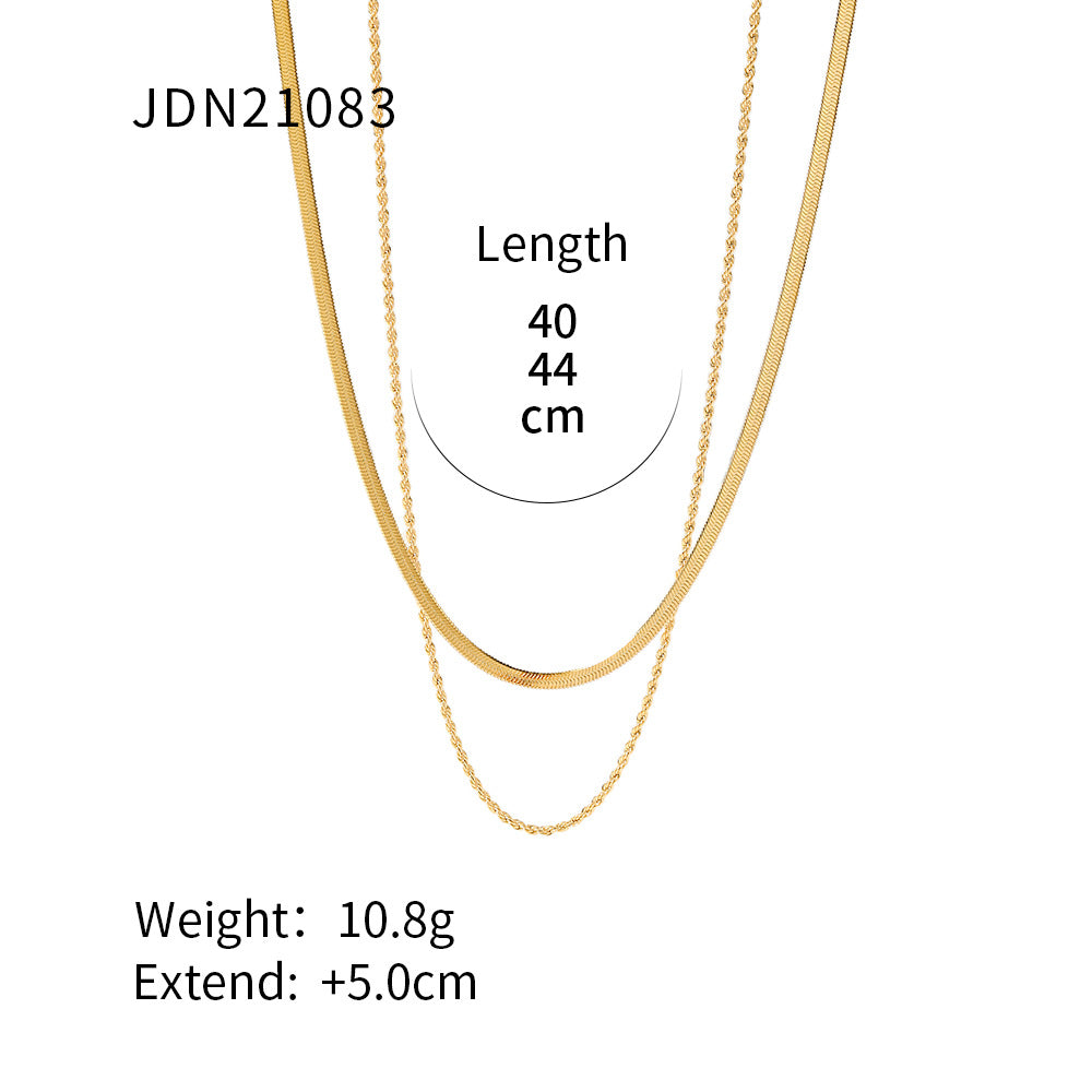 Wholesale Stainless Steel Necklace Clavicle Chain 18K Gold Plated Necklace ACC-NE-JD004