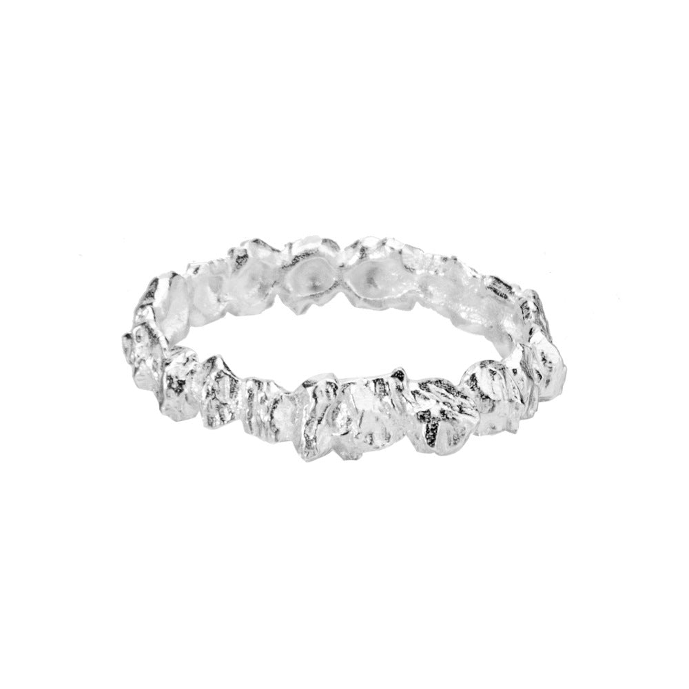 Wholesale S925 Sterling Silver Irregular Texture Rings ACC-RS-YWE007