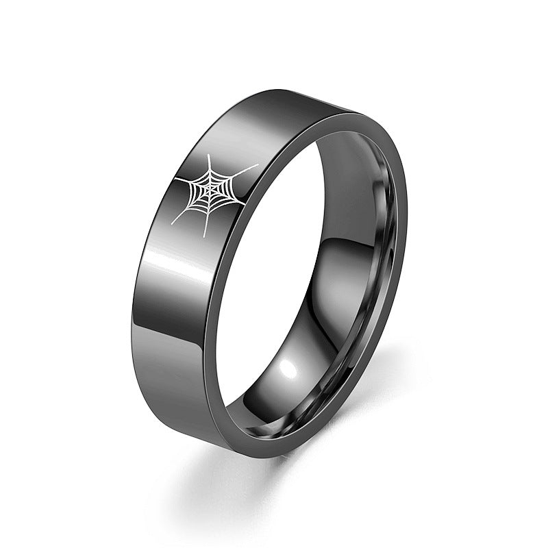 Wholesale  Titanium Steel Ring Spider Web Couple Ring