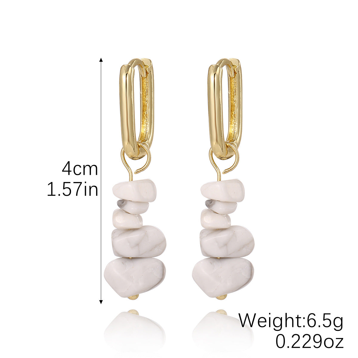 Wholesale Natural Gravel Earrings Bohemian Beach Style Niche Design Personalized Earrings Jewelry