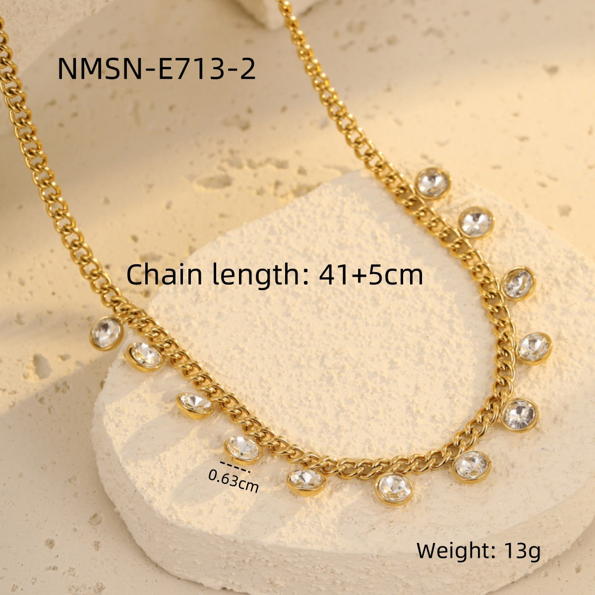 Wholesale  Stainless Steel Color Rhinestone Tassel Necklace