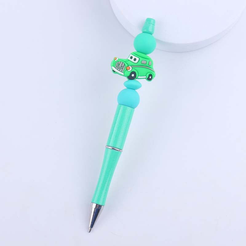 Wholesale  creative handmade cartoon car silicone color plastic beaded pen