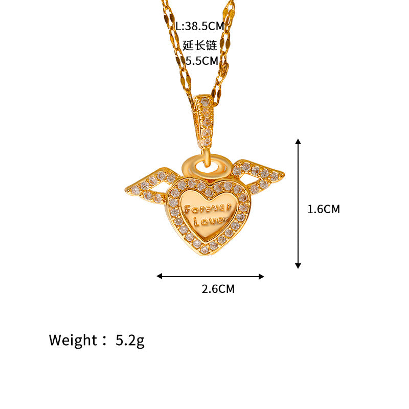 Wholesale  Stainless Steel  Devil's Eye Accessories Small Mushroom Bow Micro-inlaid Color Necklaces