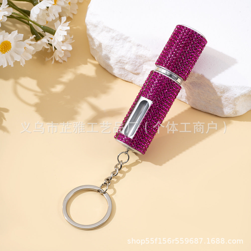 Wholesale Diamond Girl' s Perfume Bottled Keychain Portable with 5ml Jewelry Keychains Accessories