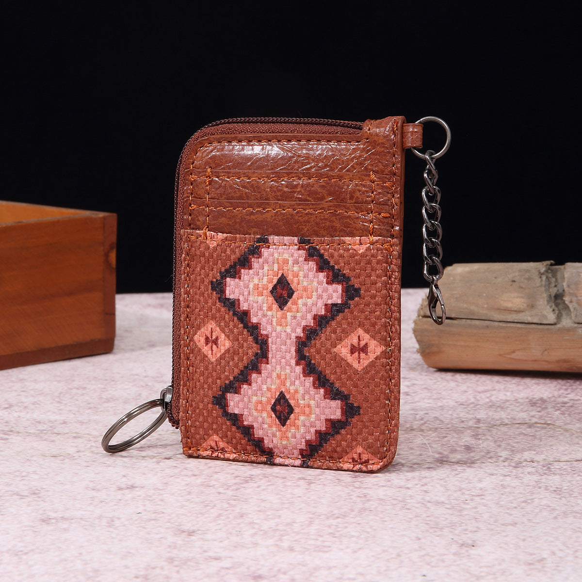Wholesale Vintage Cotton and Linen Aztec Western Style Bohemian Card Holder Wallet
