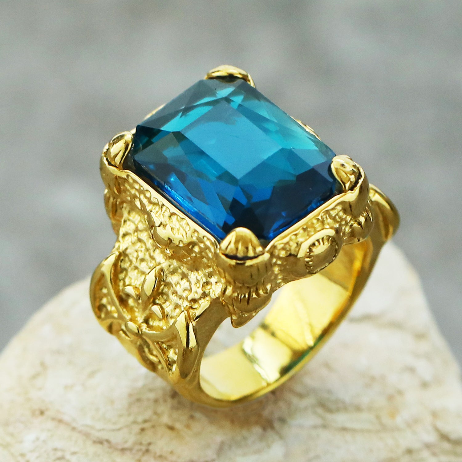 Wholesale Vintage Titanium Steel Ring with Zircon Men’s Rings ACC-RS-Hait006