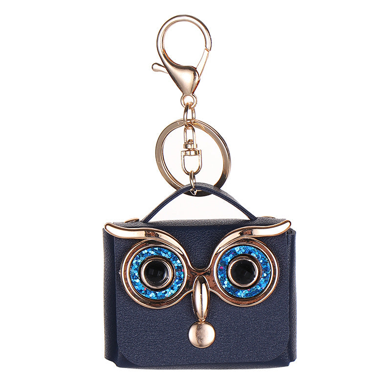 Wholesale Trendy Owl Faux Leather Coin Purse With Keychain Cute Earphone Bag For Women Boutique Resale Accessory