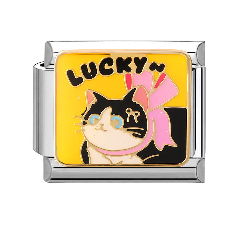 Wholesale 9mm Italian Charm Starter Bracelets DIY square Single Section Creative Stainless Steel Composable Bracelet