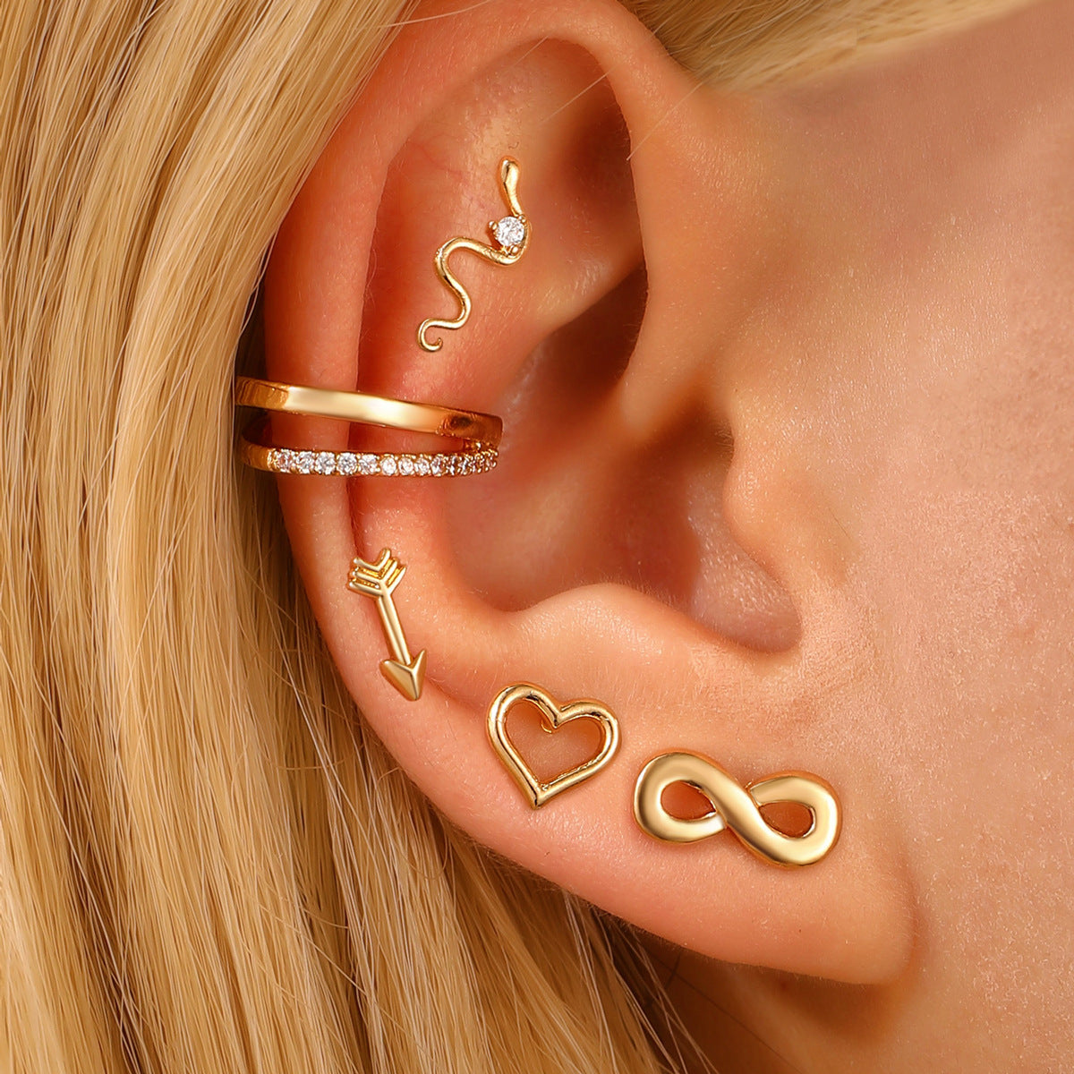 Wholesale  Light Luxury Chain Stacked Niche Exquisite Earring