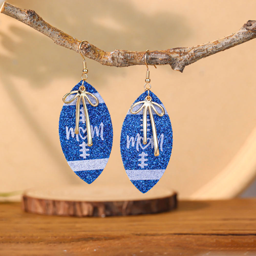 Wholesale Sequined Football Earrings