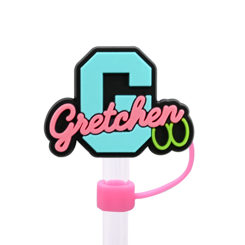 Wholesale Random 100pcs Pink Bad Girl Series 8/10mm PVC Soft Straw Tube Cap