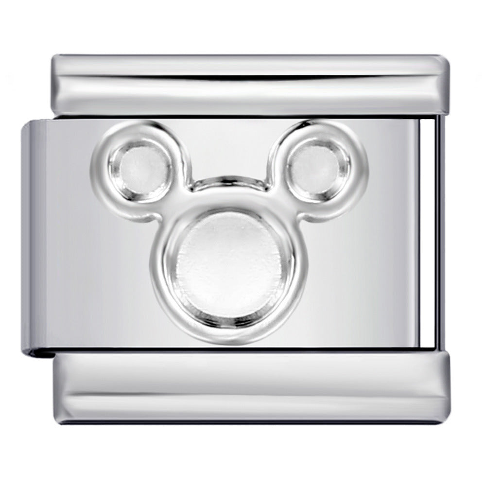 Wholesale Italian Charm Bracelet 9mm DIY Splicing Removable Convex Silver Element Stainless Steel Composable Bracelet