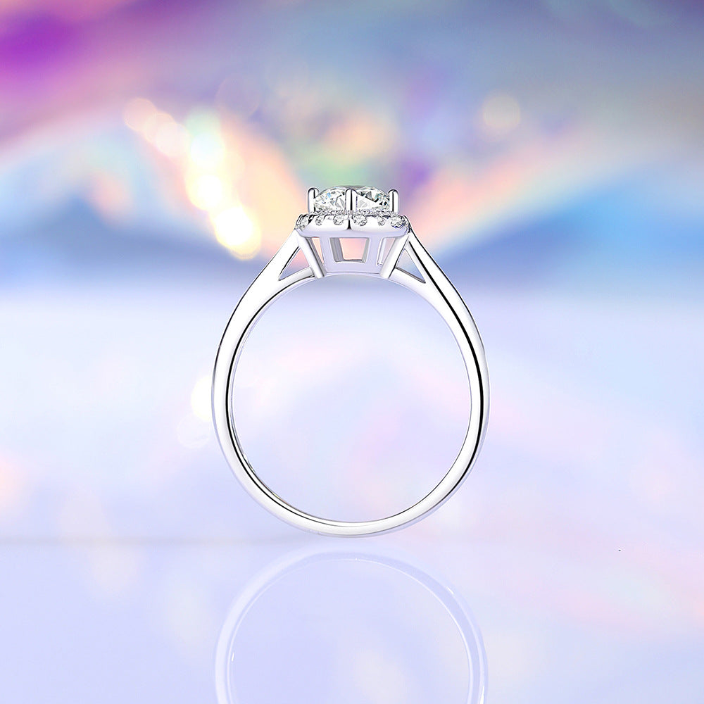 Wholesale 925 silver diamond moissanite zircon open ring