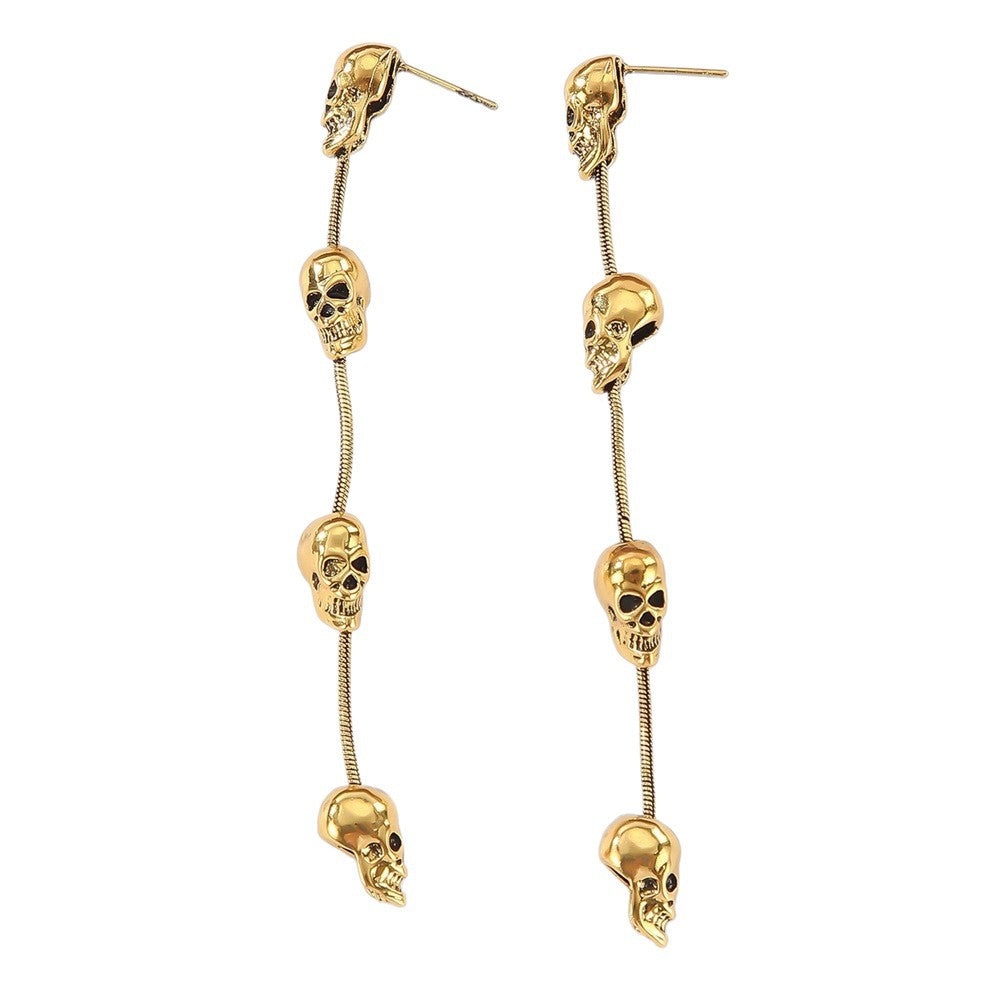 Wholesale Skull Tassel Drop Earrings  Trendy Fashion Accessory for Women