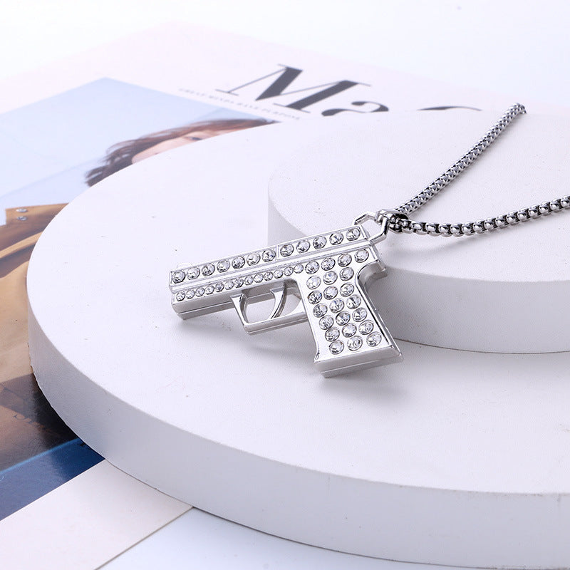 Wholesale Alloy Pistol Necklace for Men Trendy Fashion Accessory Hip Hop Gift