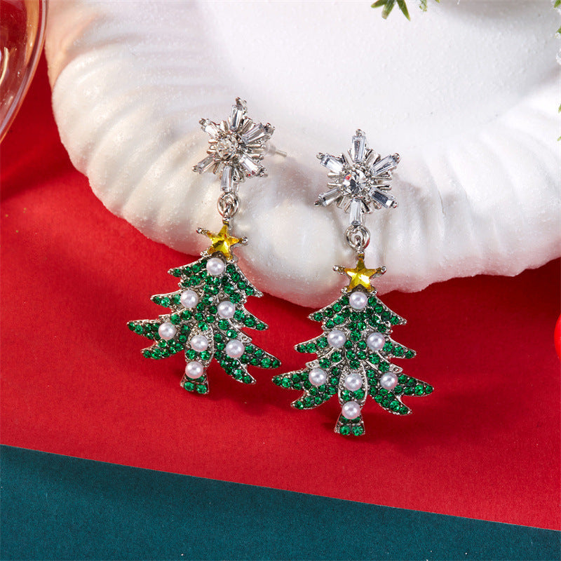 Wholesale Christmas tree bell earrings