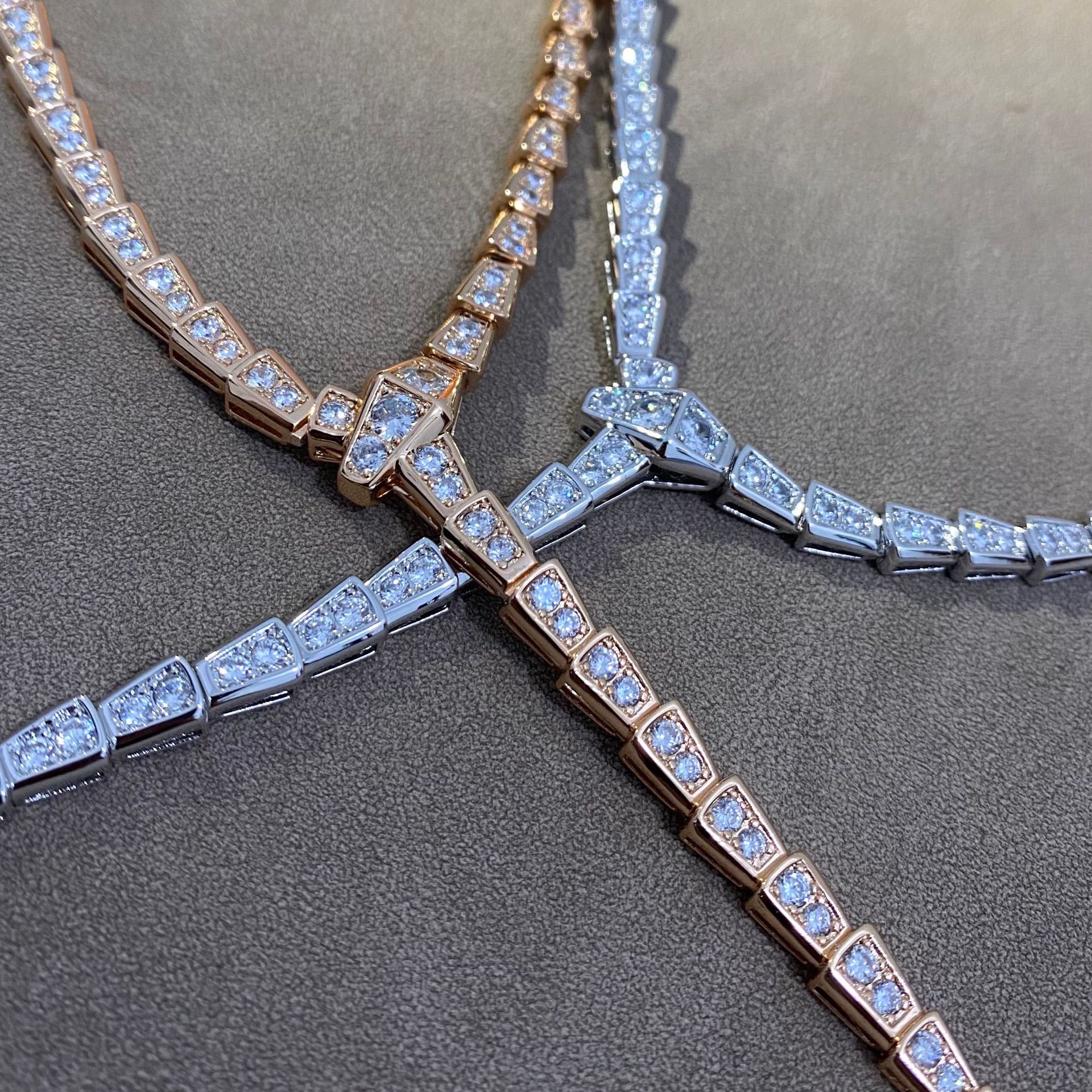 Wholesale full diamond snake necklace