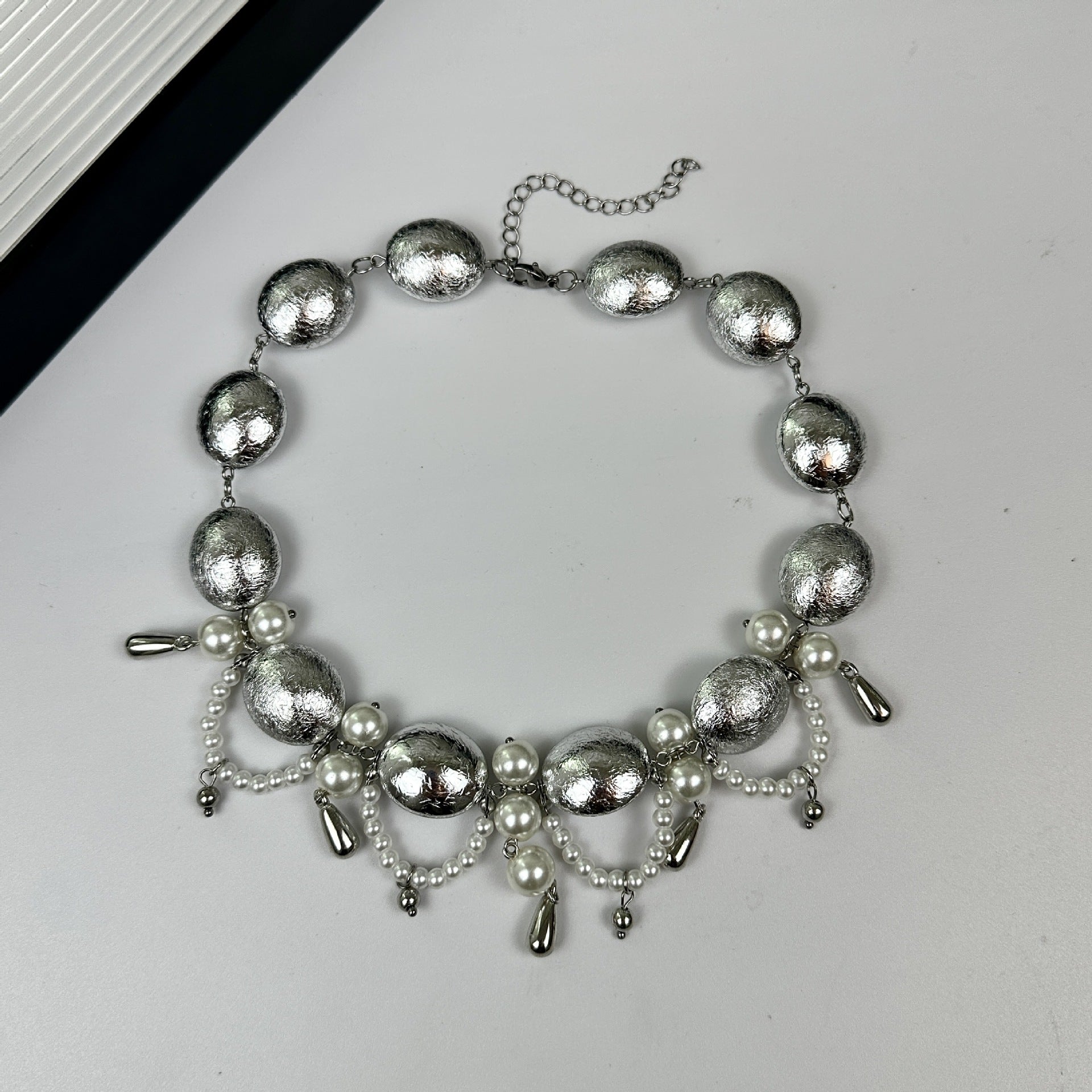 Wholesale Vintage Baroque Court Style Necklace  Pearl Diamond Tassel Multi-layer Short Neck Chain