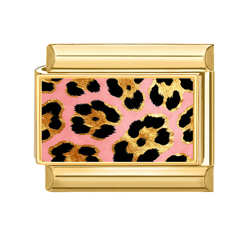 Wholesale Leopard Pattern DIY Modular Bracelet Accessories Alloy Plated Fashion Accessory for Boutique Resale