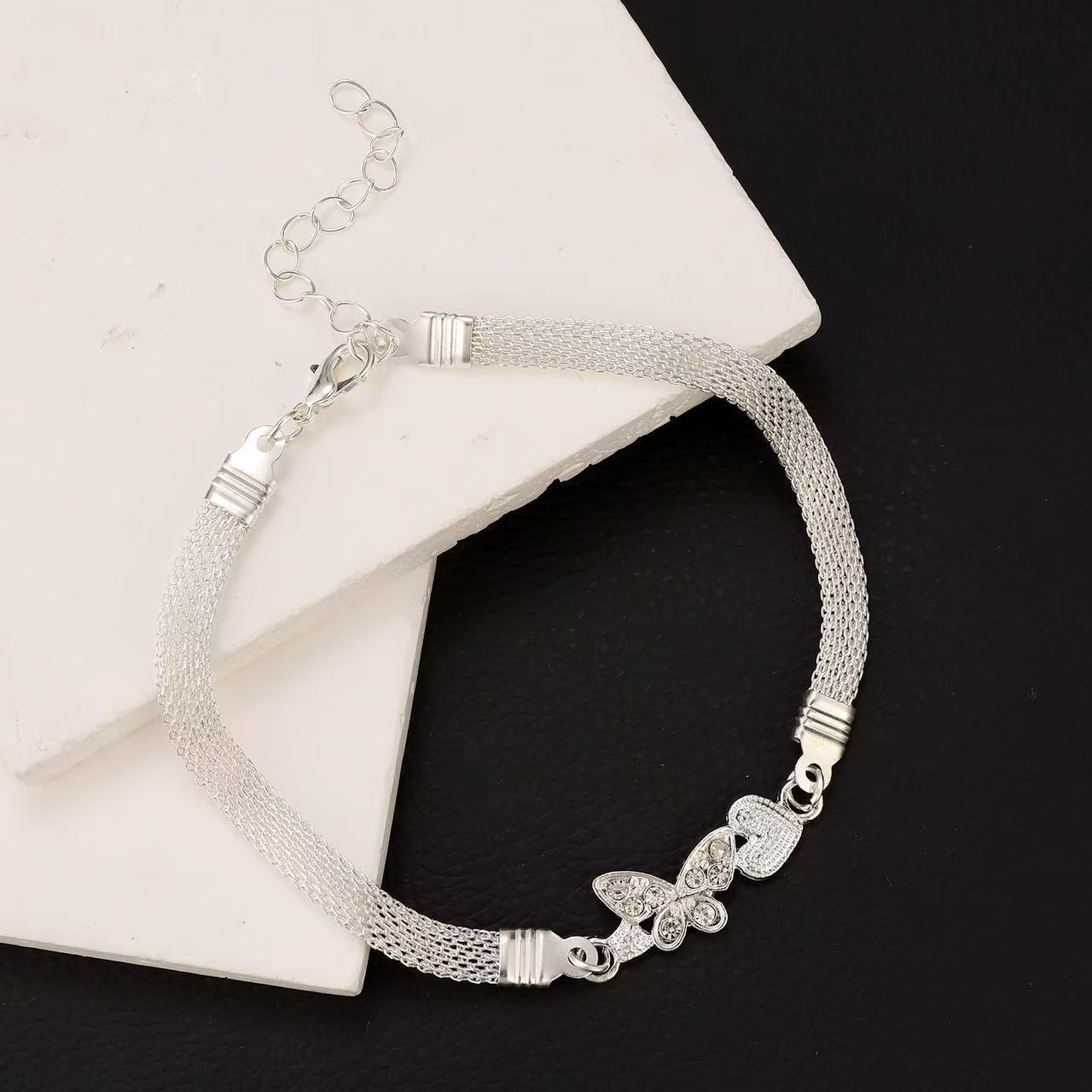 Wholesale Women S Alloy Rhinestone Anklet Set With Ocean Style Butterfly Heart Infinity Symbol Stackable Boutique Gift