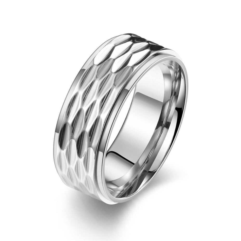 Wholesale  titanium steel ring single personality trend handmade batch flower  Ring