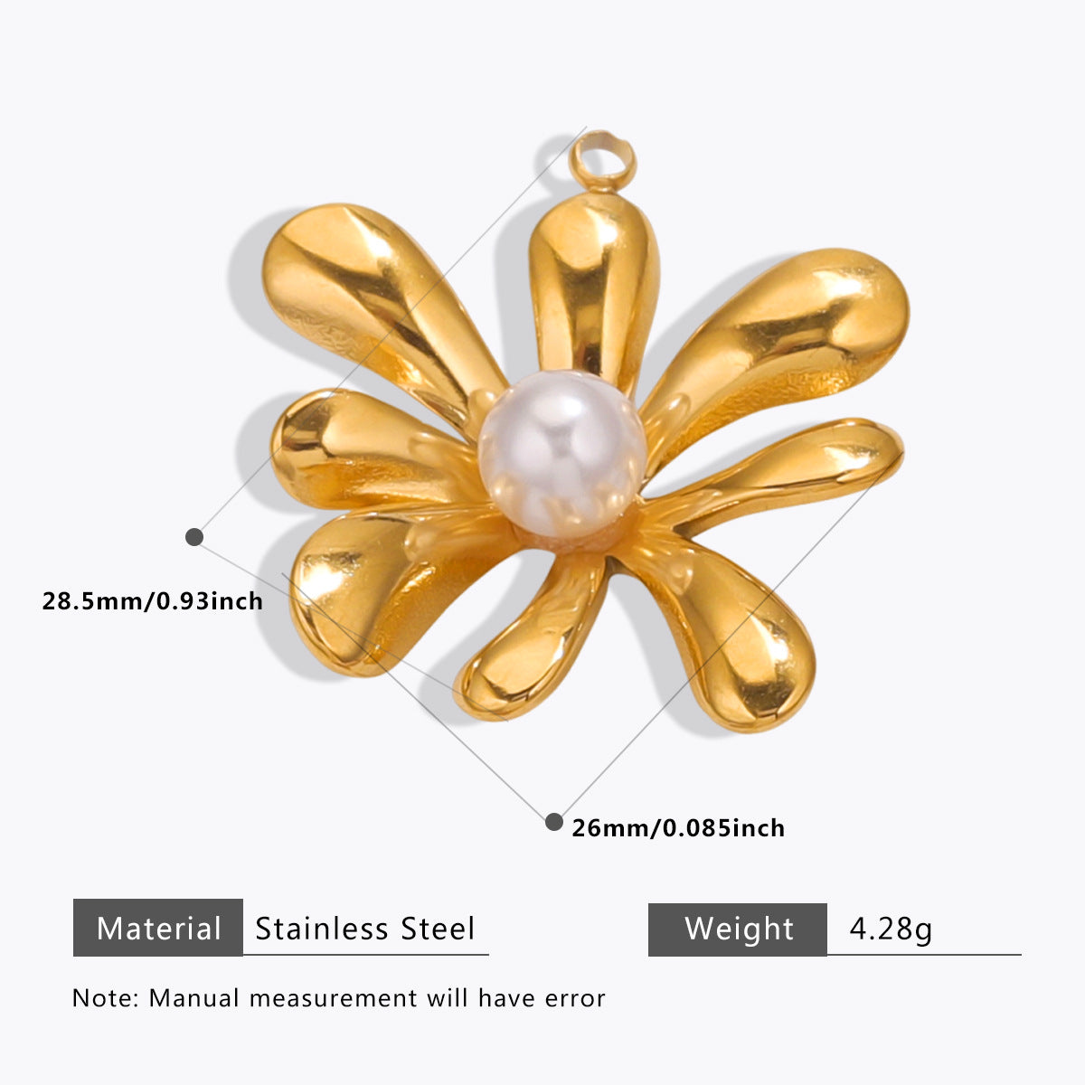 Wholesale 5pcs Stainless Steel  Pearl Pendant Oil Drop Pendant Bell Flower Pendant