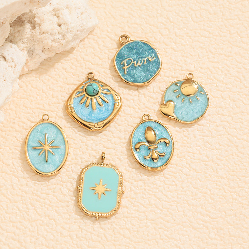 Wholesale  sun  moon stars  girl series  dripping DIY pendant