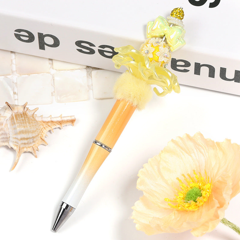 Wholesale 50pcs/pack Iris Flower Receptacle Gradient Golden Phoenix Flower Acrylic Beaded Diy Accessories ACC-BDS-BLG061