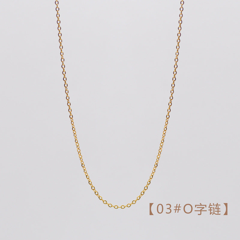 Wholesale Stylish Geometric Stainless Steel Necklace Pendant Natural Stone Drop DIY Jewelry Accessory For Layering And Gift