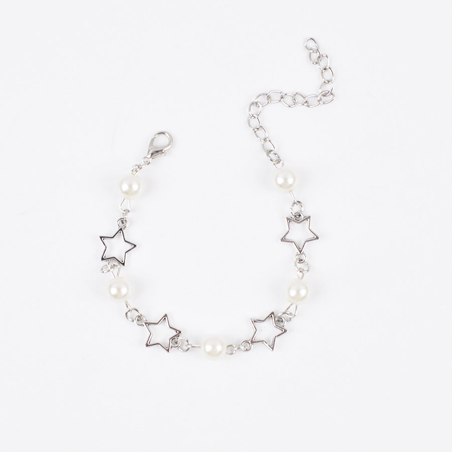 Wholesale Retro Star Pearl Bracelet Punk Hollow Design Stylish Jewelry Accessory For Gift