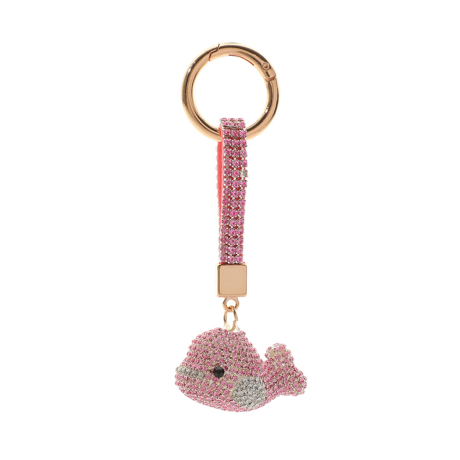 Wholesale Red Rhinestone Dolphin Keychain,  Trendy Bag Charm Car Key Accessory for Boutique Resale