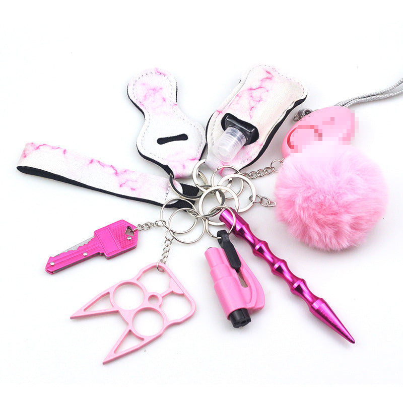 Wholesale Hand Sanitizer Bottle Cover Zinc Alloy Wrist Keychains Set ACC-KC-TMS017