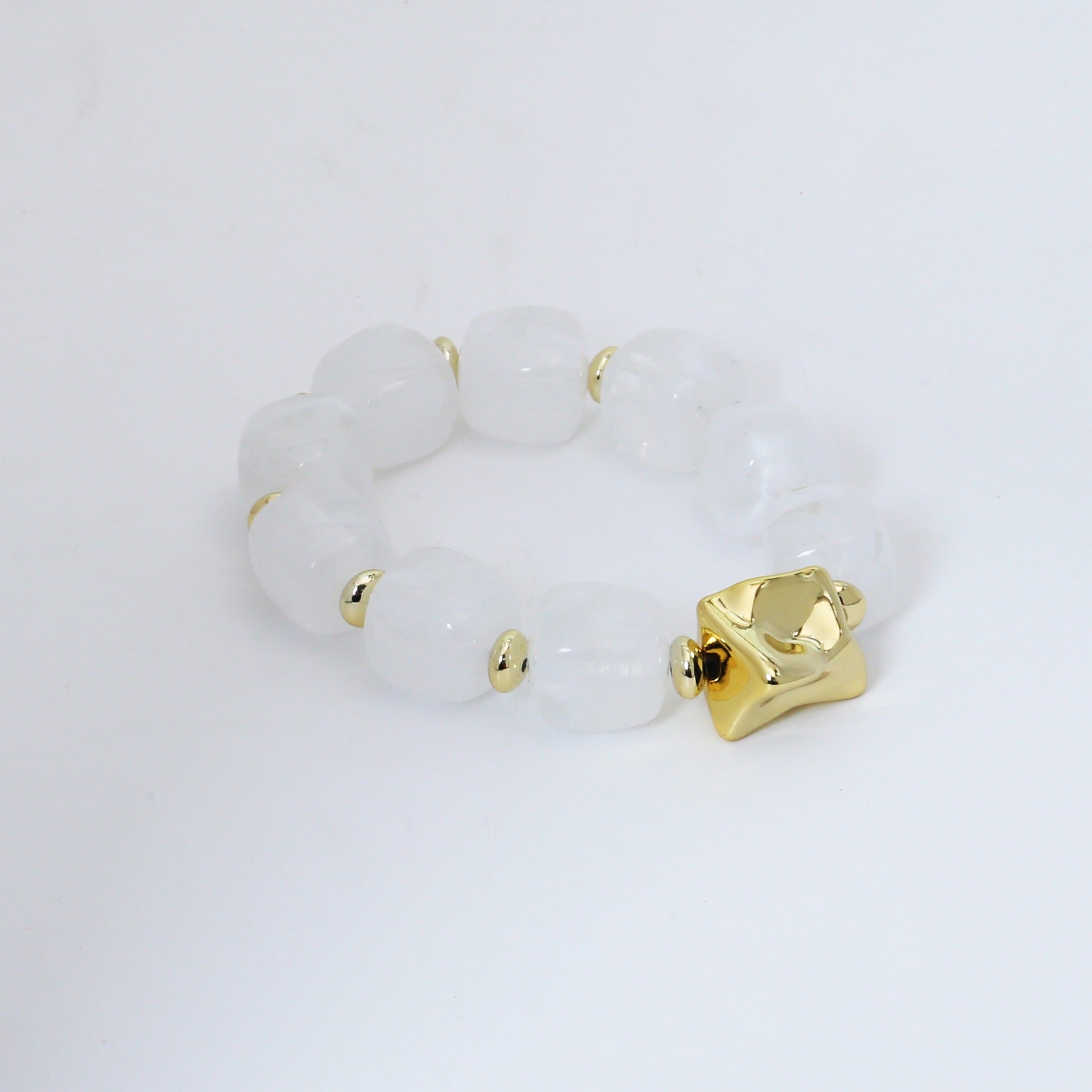 Wholesale Modern Chinese Style Acrylic Beaded Bracelet Colorful Square Candy Beads Women S Fashion Jewelry Gift Everyday