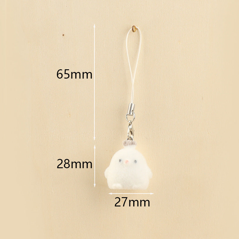 Wholesale Flocked Chick Crown Chicken Key Chain