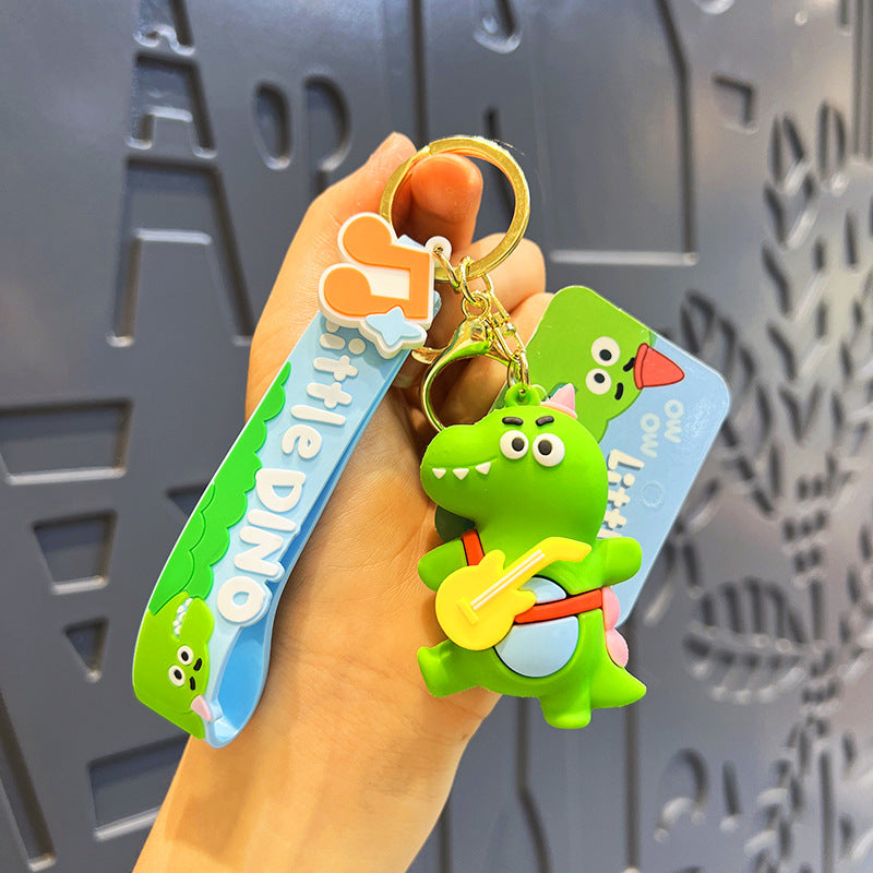 Wholesale Cartoon Little Dinosaur Silicone Keychain ACC-KC-JuCai005