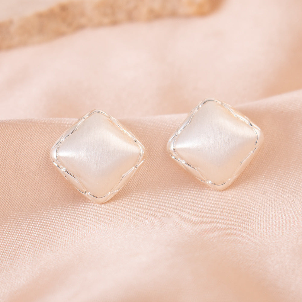 Wholesale square earrings retro niche geometric three-dimensional design earrings