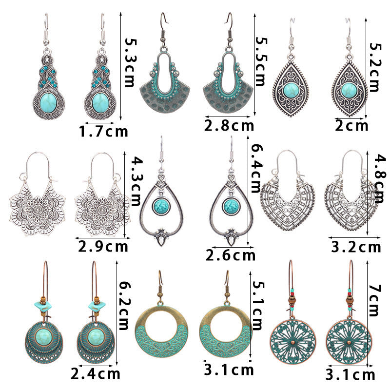 Wholesale Bohemian Turquoise Earrings for Party Wear Fashion Accessory