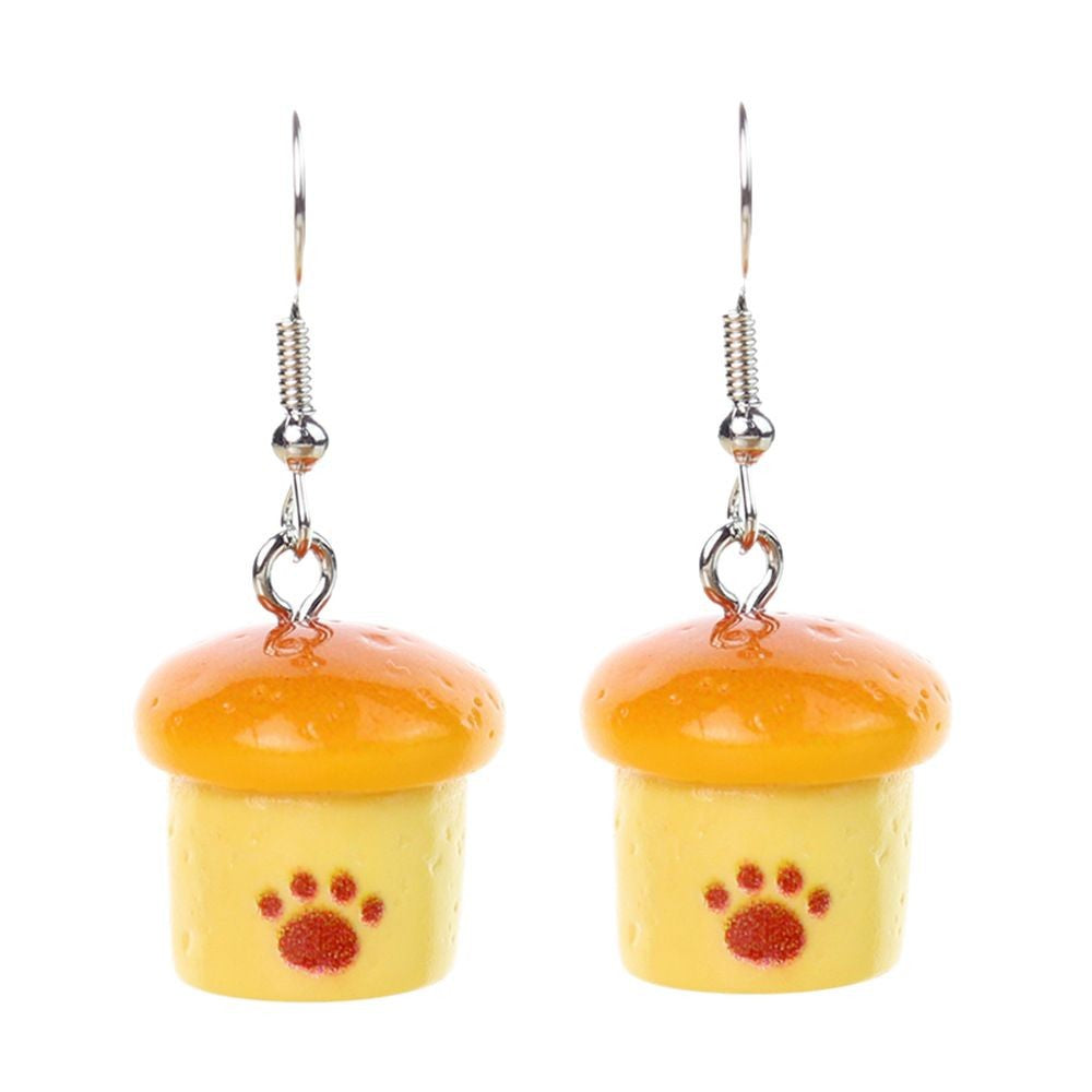 Wholesale  Fun Cute Cartoon Tray Pastry Food Play Earrings