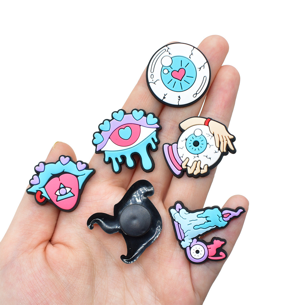 Decorazione casuale all'ingrosso della fibbia della scarpa di gomma morbida del PVC della serie della strega da 100 pezzi