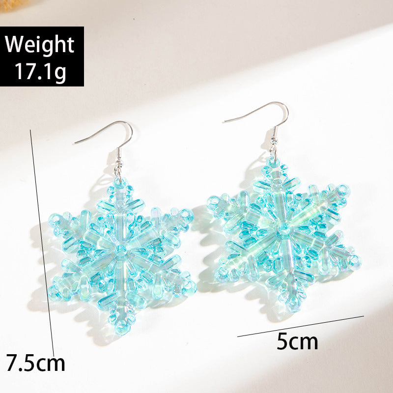 Wholesale  personality resin snowflake  earrings